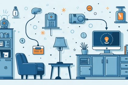 Ilustración de Internet de las Cosas con dispositivos conectados