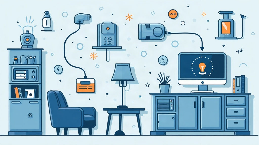 Ilustración de Internet de las Cosas con dispositivos conectados