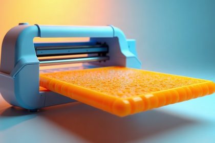 Impresora 3D construyendo pieza capa a capa