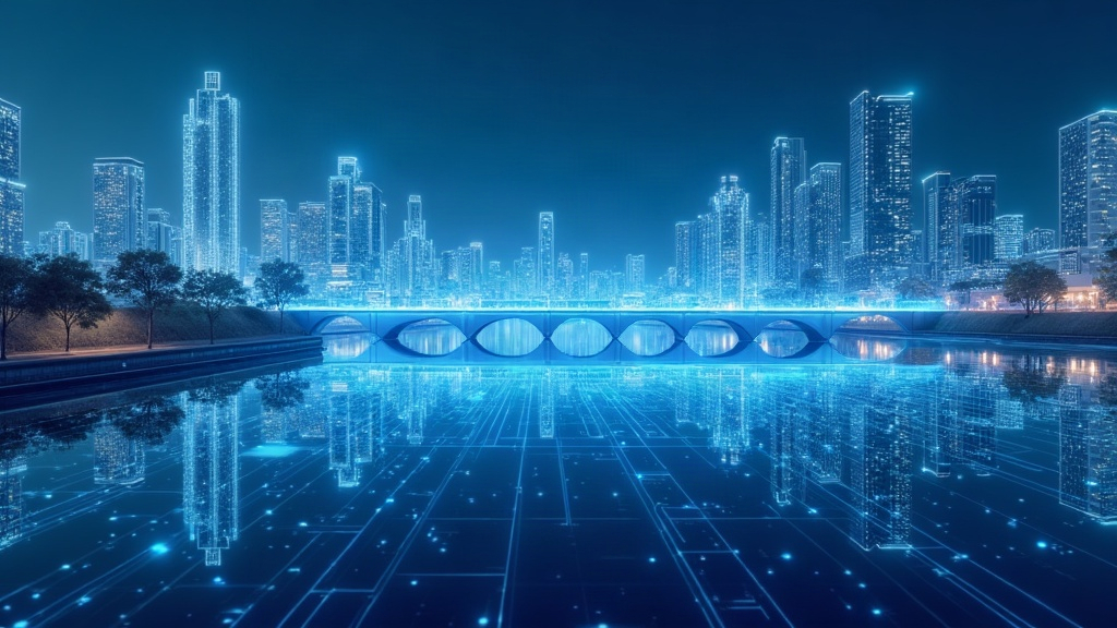 Réplica virtual de una ciudad y un puente