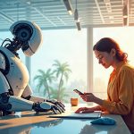 Ilustración de robots colaborativos trabajando junto a personas