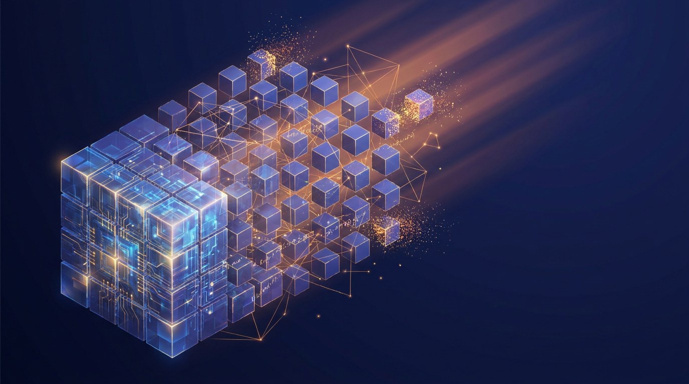 Cubos de datos repartiendose en fragmentos con paridad