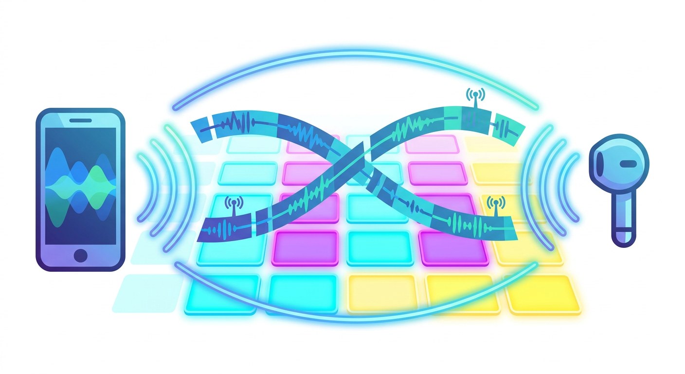 Ilustración de Bluetooth y salto de frecuencia