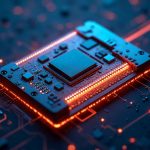Ilustración de un SSD con chips NAND y controlador