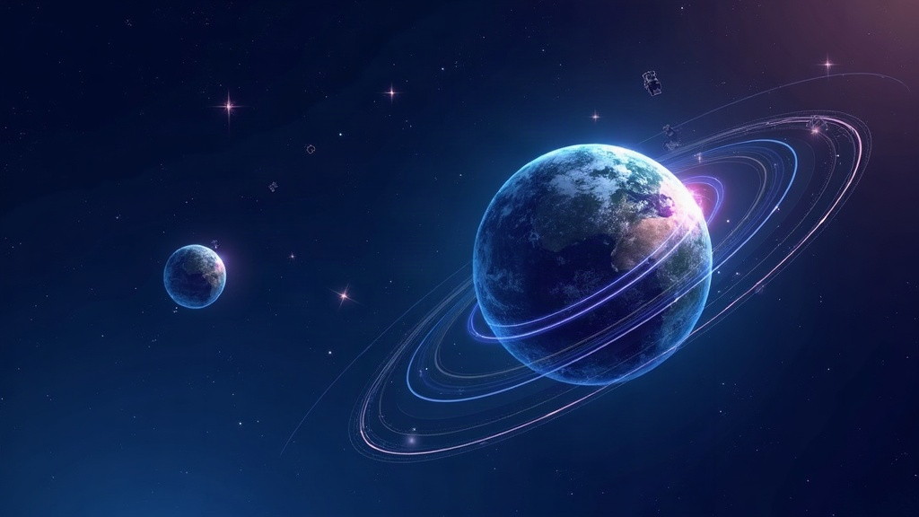 Constelación de satélites GPS orbitando la Tierra