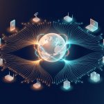 Ilustración isométrica de la red global IPv6