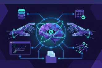 Ilustración de un modelo de IA conectado a herramientas externas