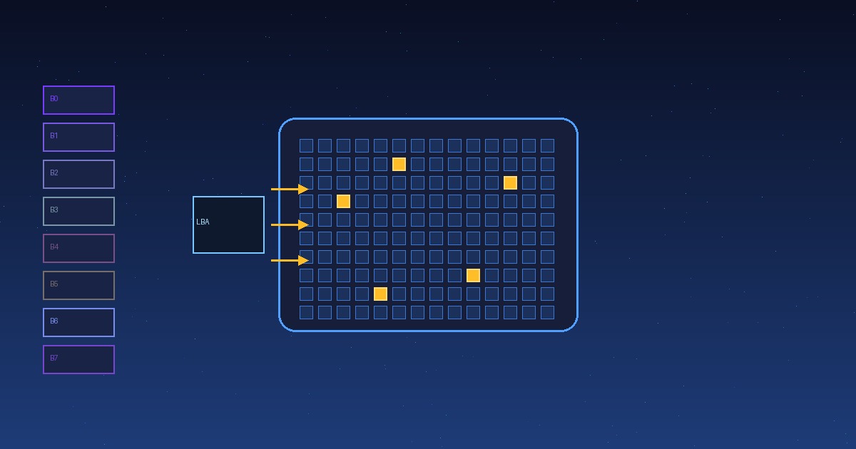 Diagrama del mapeo en un SSD