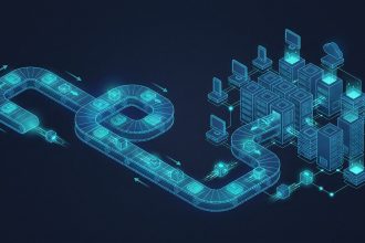 Ilustracion de un log de eventos distribuido de Apache Kafka