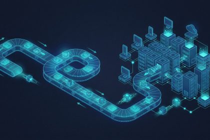 Ilustracion de un log de eventos distribuido de Apache Kafka